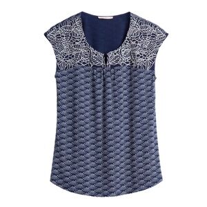 SKIES ARE BLUE Delila Embroidery Neckline Knit Top | XL | Stitch Fix